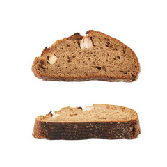 Slice piece of bread isolated