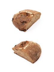 Half of a bread loaf isolated