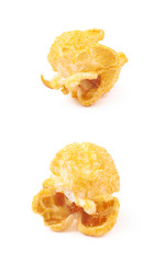 Single popcorn flake isolated