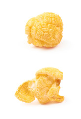 Single popcorn flake isolated