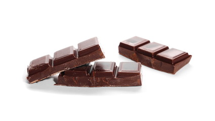 chocolate bars isolated on white background
