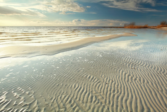 low tide on the big lake beach