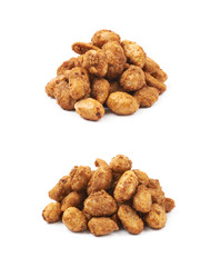 Pile of sugar coated peanuts isolated
