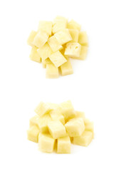 Pile of pineapple bits isolated