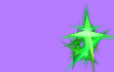 fractal green star and rays