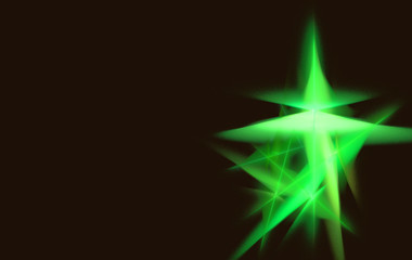 fractal green star and rays
