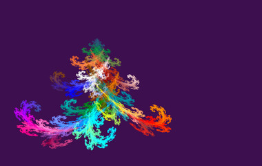 Fototapeta na wymiar fractal Christmas tree on purple