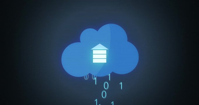 Futuristic Uploading graphics uploading files to the cloud