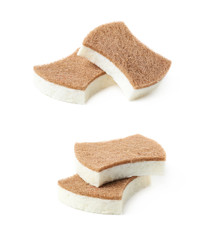 Two kitchen sponges isolated