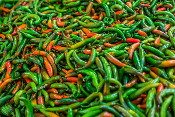 Peppers at a market in Mexico - 2