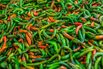 Peppers at a market in Mexico - 2
