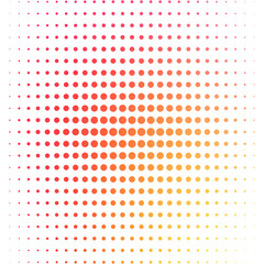 Vector halftone dots. Various colors circles on white background. Illustration with multicolor gradient