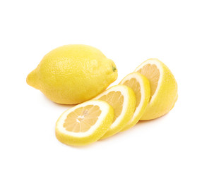 Sliced lemon fruit isolated
