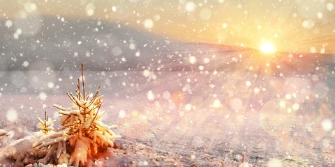 Winterlandschaft Schneefall Sonnenuntergang © Ingo Bartussek