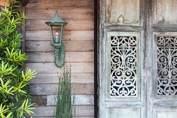 Wooden wall and windows