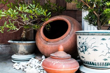 Clay pot landscaping