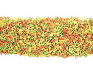Line of sprinkles isolated