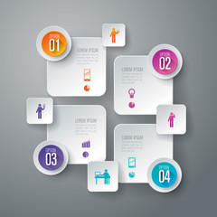Infographic design vector and business icons with 4 options.