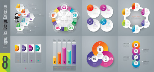 Infographic design vector and business icons with  3, 4, 5 and 6 options