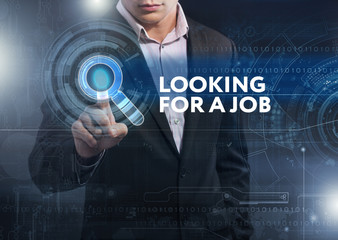 Business, Technology, Internet and network concept. Business man