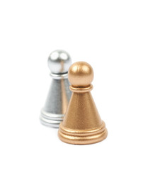 Two chess pawns isolated