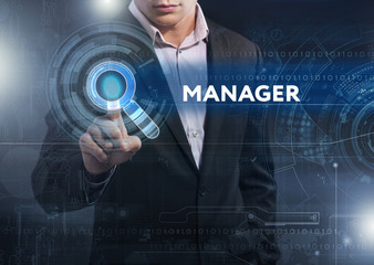 Business, Technology, Internet and network concept. Business man
