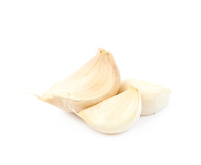 Pile of garlic cloves isolated