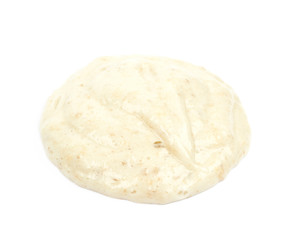 Puddle of mashed banana puree