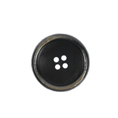 Black clothing button isolated