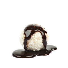 White chocolate ball candy isolated