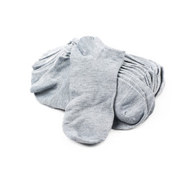 Pile of a low-cut socks isolated