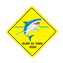 no surf, sharks no swimming sign, vector illustration