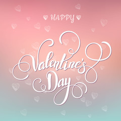 Beautiful Valentine card with lettering. Vector illustration EPS10.
