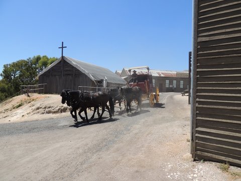 Attelage Dans Une Ville Ancienne (Sovereign Hill, Ballarat, Victoria, Australie)