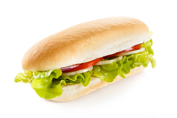 Hot dog on white background 