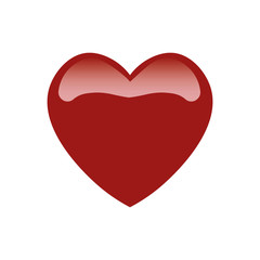 Red heart on a white background