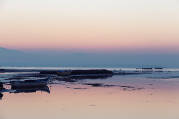 Early morning, magic sunrise over sea