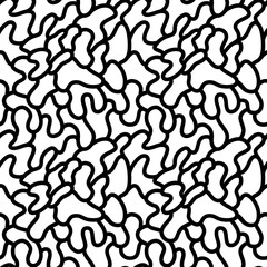 Trendy memphis style seamless pattern inspired by 80s, 90s retro fashion design. Black and white hipster backdrop. Abstract doodle illustration from eighties.