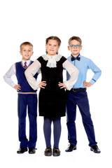 three schoolchildren