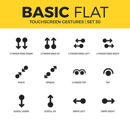 Basic set of Touchscreen gestures icons