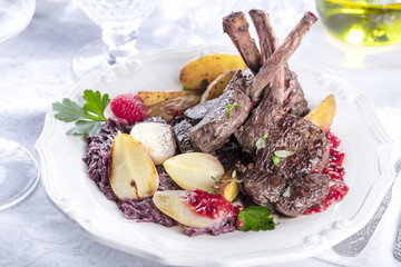 Hirschfleisch lammfleisch Wild Gericht.