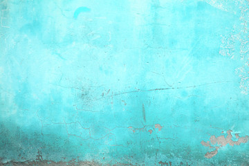 wall texture turquoise color, concrete structure closeup as an u