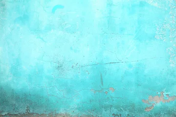 Fotobehang wall texture turquoise color, concrete structure closeup as an u © dmitr1ch