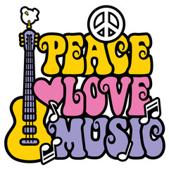 Multicolored Peace-Love-Music