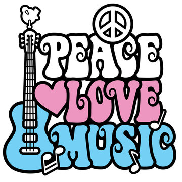 Peace-Love-Music in Pastels