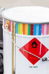 paint can with danger sign