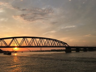 Fototapeta na wymiar Sunset in Nijmegen