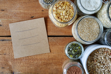 to do list and sortiment of cereals