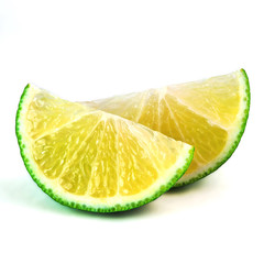 Fresh juicy lime isolated on white background