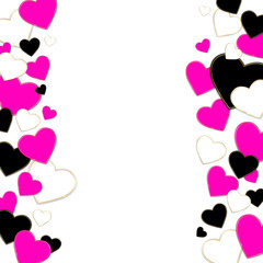 Happy valentines day background with colorful hearts. Vector illustration.